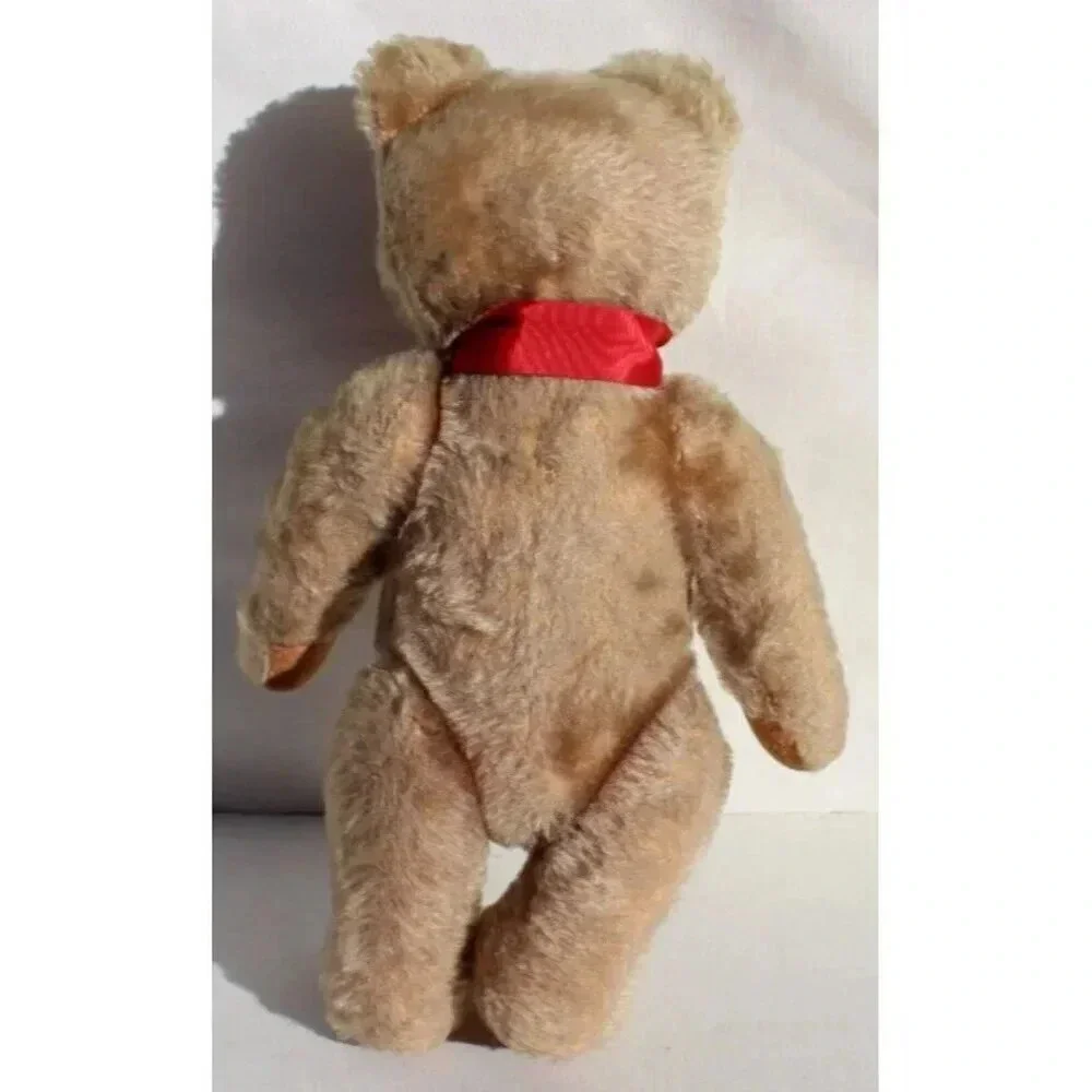 Vtg 1960s -1970 Steiff Teddy Bear Lentil Button Light Brown 9